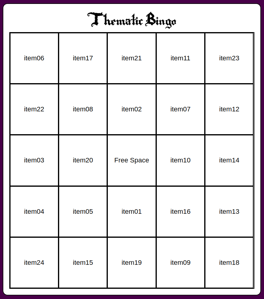 Stream Bingo